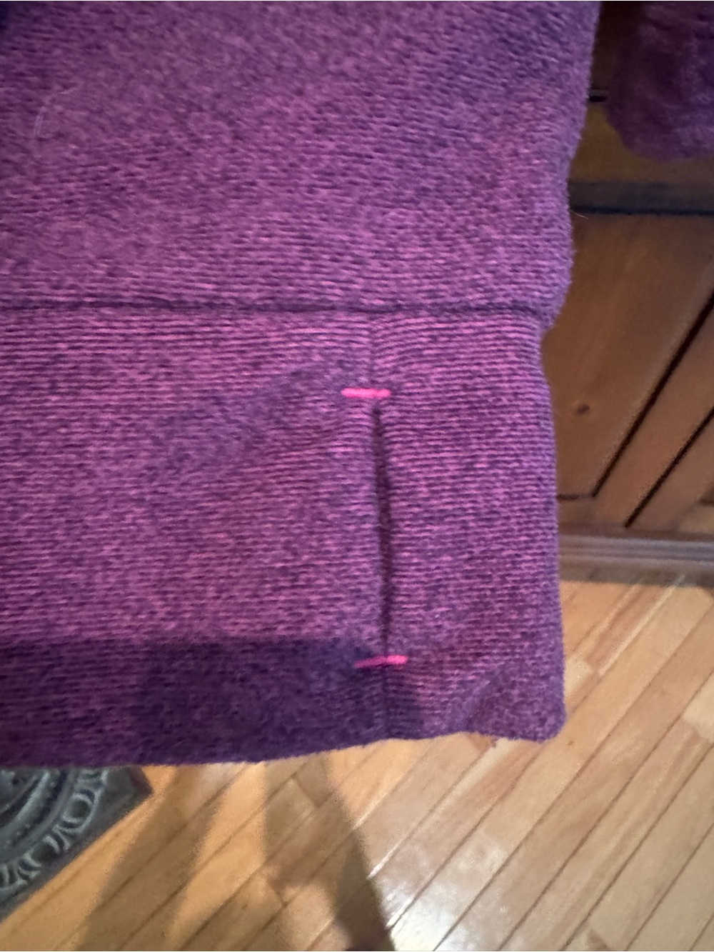 Adidas Ladies XL Heather Magenta Oversized Fleece Hoodie w/Kangaroo Zip Pockets. - Picture 5 of 15
